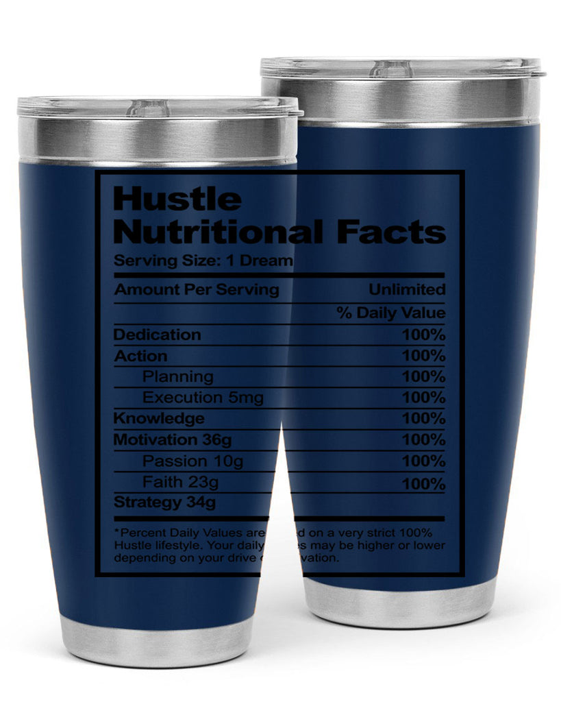 hustle nutritional facts 121#- black words phrases- Cotton Tank