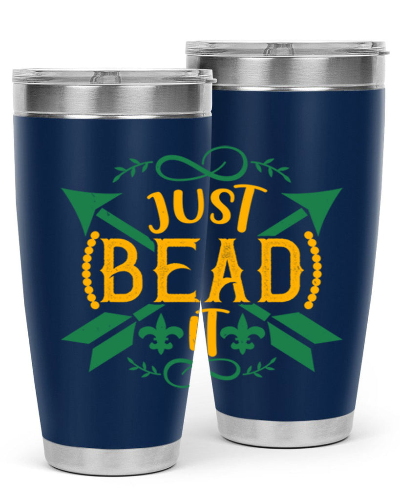 just bead it 56#- mardi gras- Tumbler