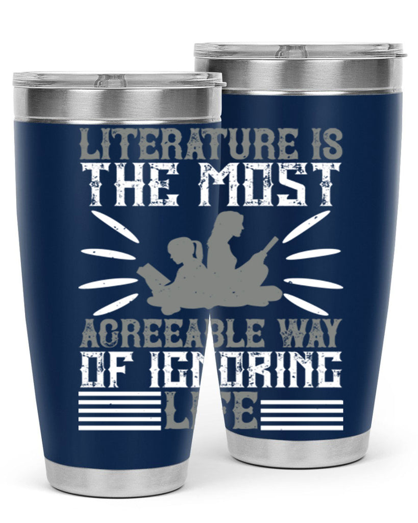 literature is the most agreeable way of ignoring life 61#- reading- Tumbler