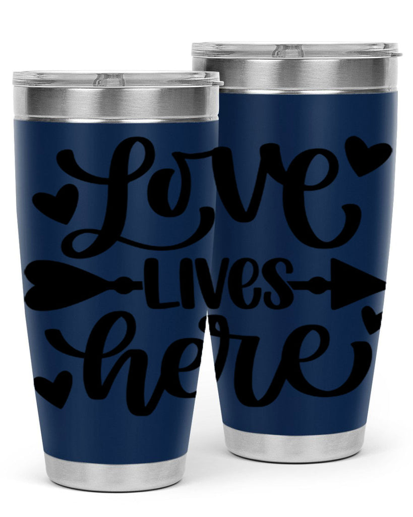 love lives here 7#- home- Tumbler