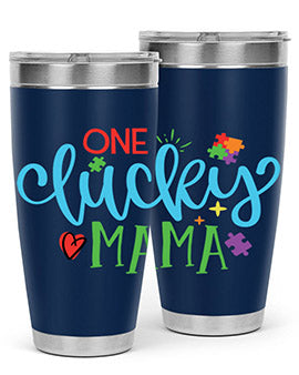 one lucky mama Style 33#- autism- Tumbler