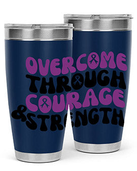 overcome through courage strength 204#- alzheimers- Cotton Tank