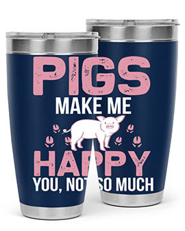 pigs make me happy Style 35#- pig- Tumbler