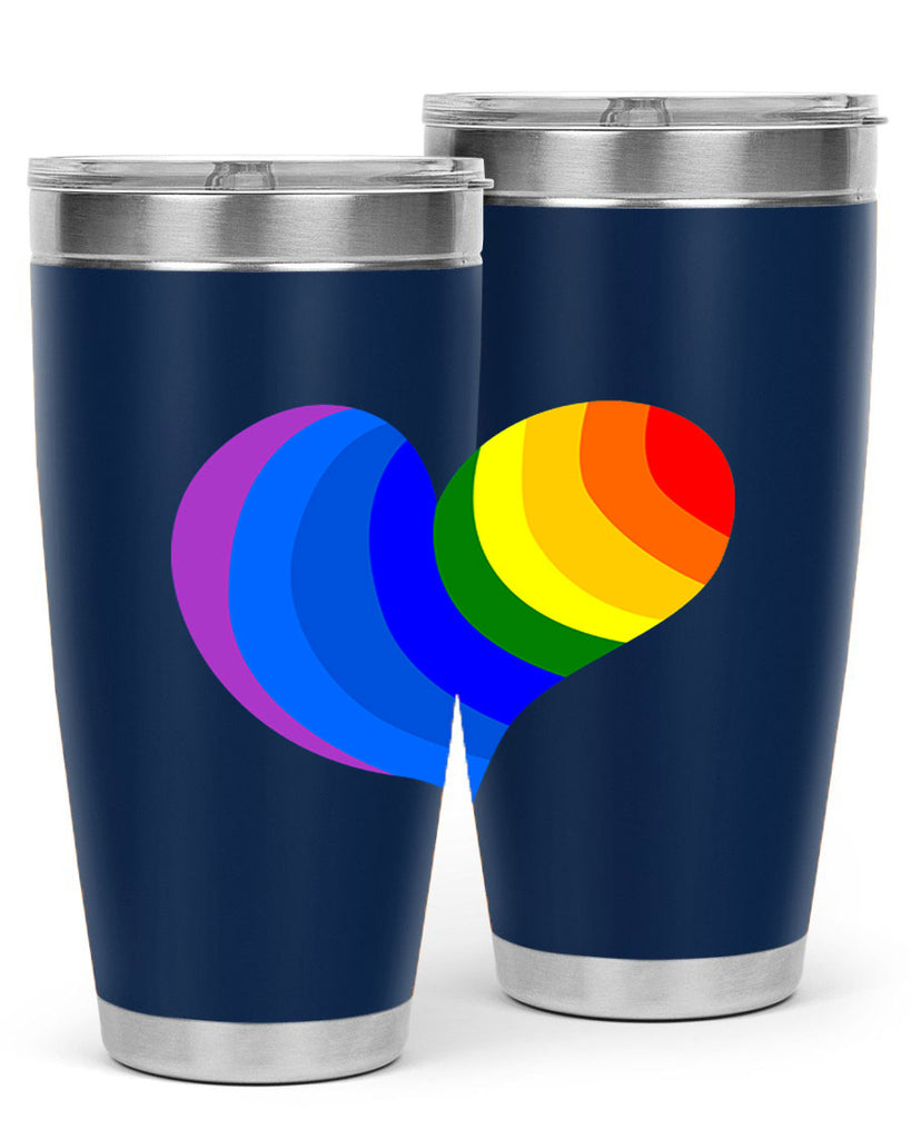 rainbow heart wavy 7#- lgbt- Tumbler