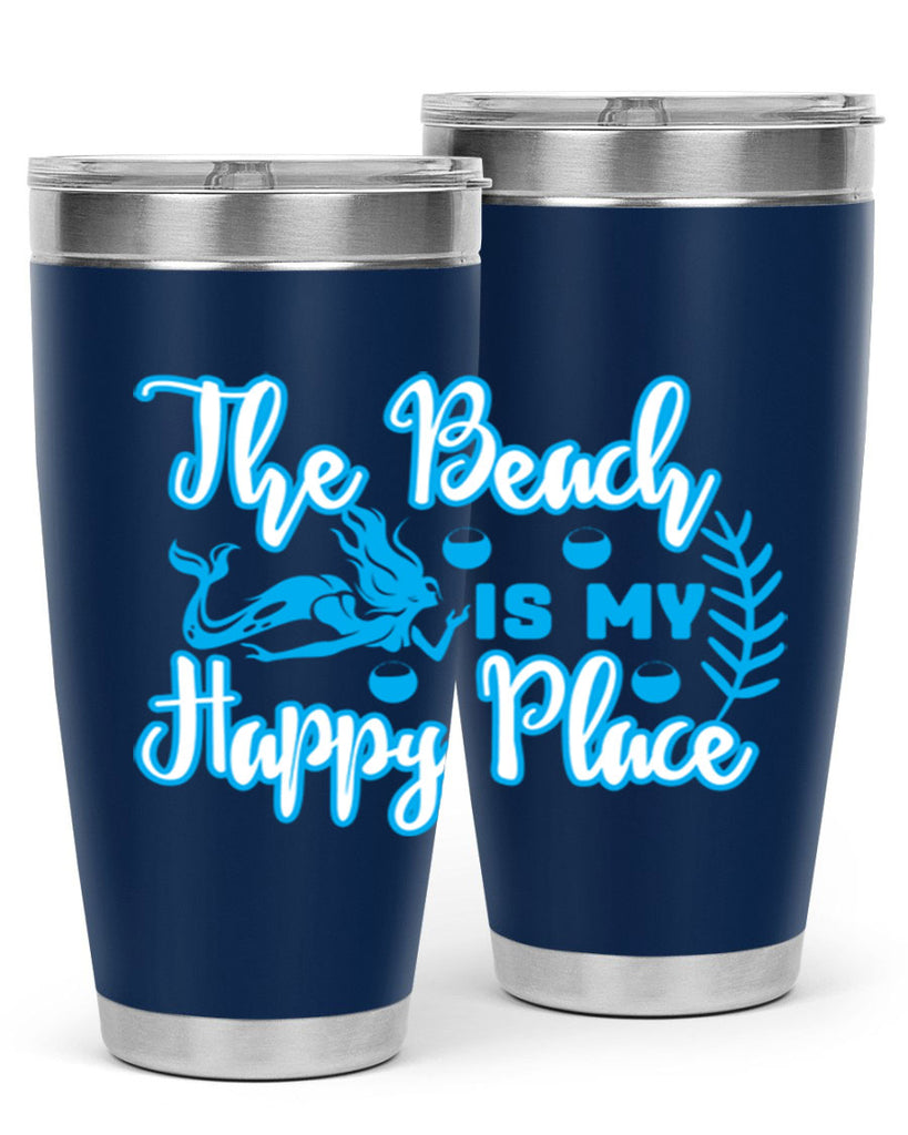 the beach is my happy place 627#- mermaid- Tumbler