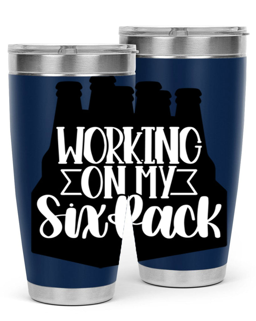 working on my six pack 13#- beer- Tumbler