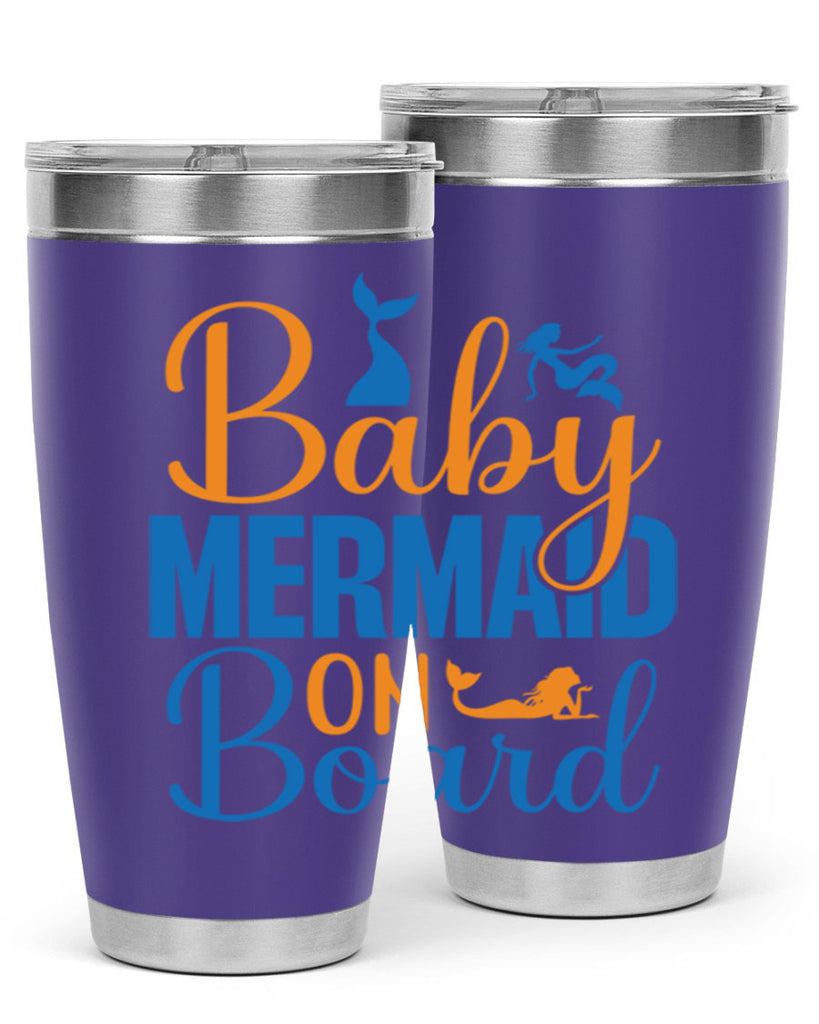 Baby Mermaid on Board 28#- mermaid- Tumbler