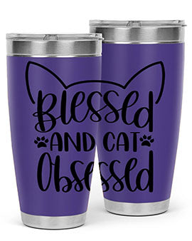 Blessed And Cat Obsessed Style 79#- cat- Tumbler