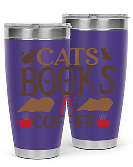 Cats Books Coffee Style 9#- cat- Tumbler