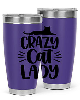 Crazy Cat Lady Style 92#- cat- Tumbler