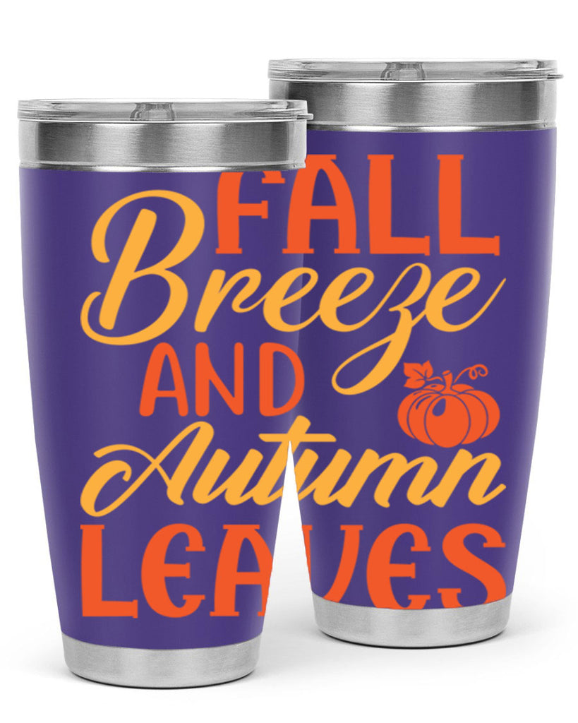 Fall Breeze and Autumn Leaves 92#- fall- Tumbler