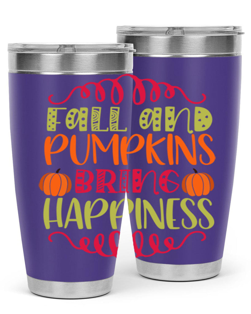 Fall and Pumpkins bring Happiness 86#- fall- Tumbler