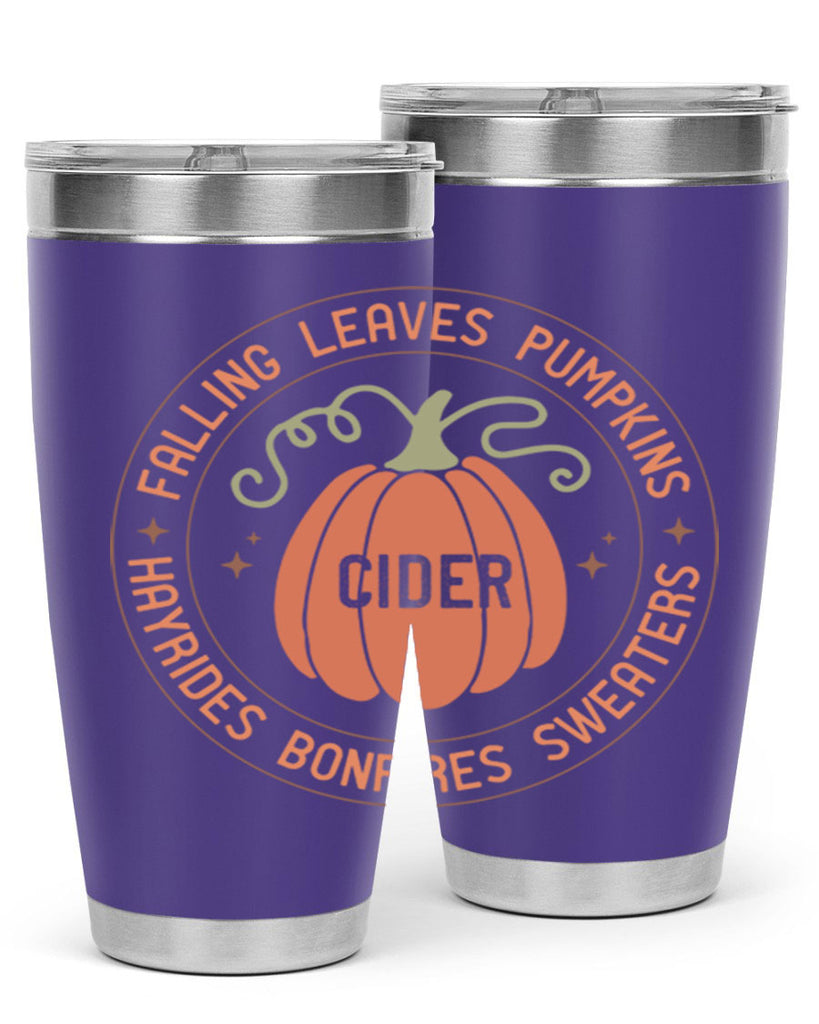 Falling Leaves Pumpkins Cider Hayrides Bonfires Sweaters 168#- fall- Tumbler