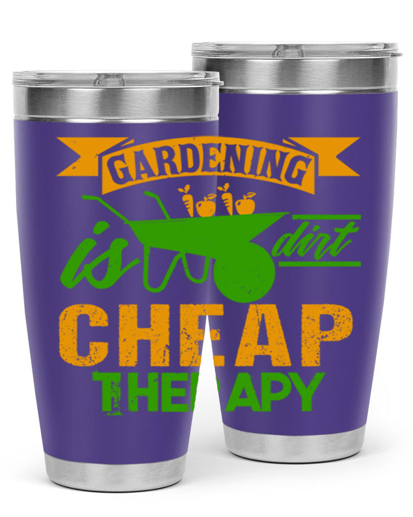 Gardening is dirt cheap therapy 62#- farming and gardening- Tumbler