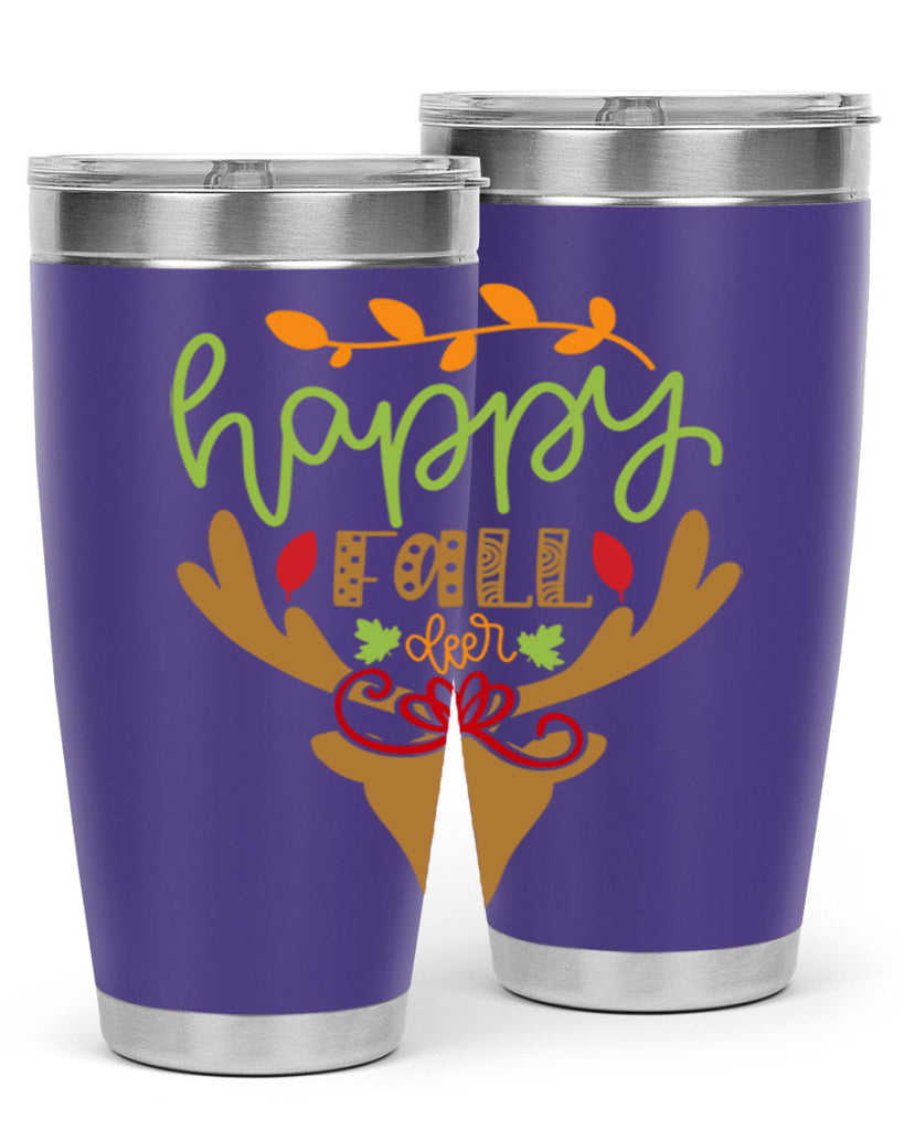 Happy Fall deer 219#- fall- Tumbler