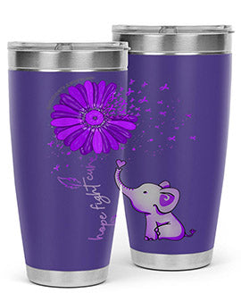 Hope Fight Cure Elephant Alzheimers Purple Ribbon 161#- alzheimers- Tumbler