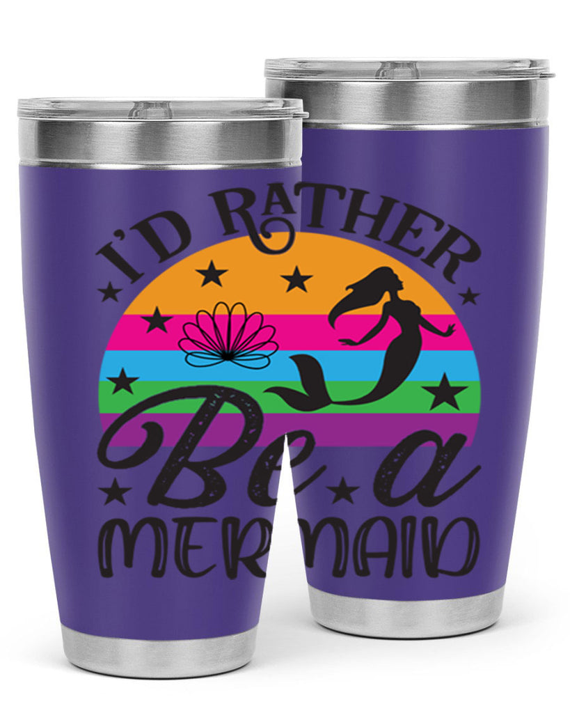 Id rather be a mermaid 236#- mermaid- Tumbler