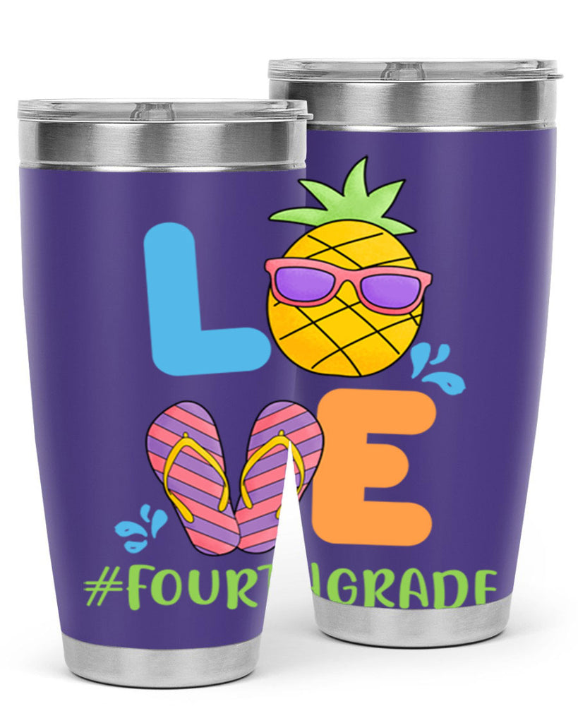 LOVE 4th Grade Summer Pineapple 18#- 4th  grade- Tumbler