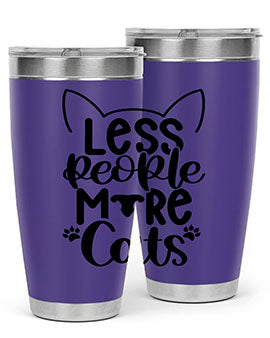 Less People More Cats Style 97#- cat- Tumbler