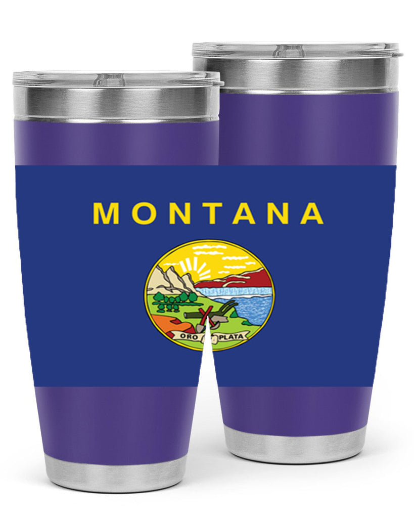 Montana 26#- Us Flags- Tumbler