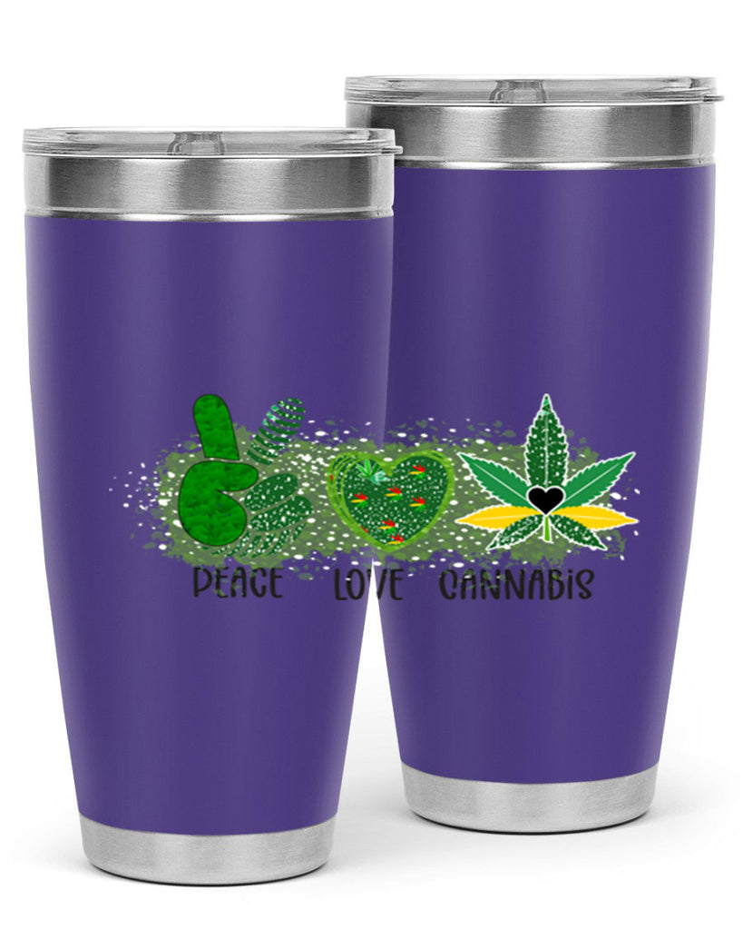 Peace Love Cannabis 215#- marijuana- Tumbler