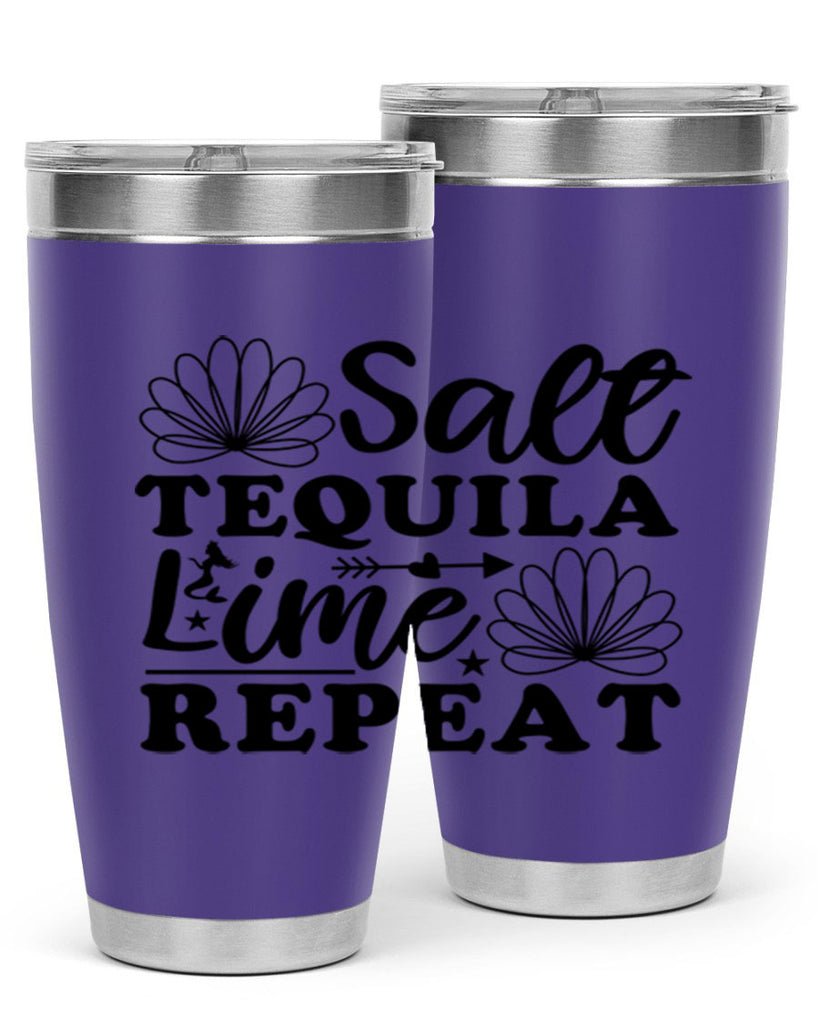 Salt Tequila Lime Repeat 557#- mermaid- Tumbler