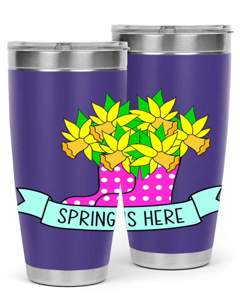 Spring is here daffodil rainboots442#- spring- Tumbler