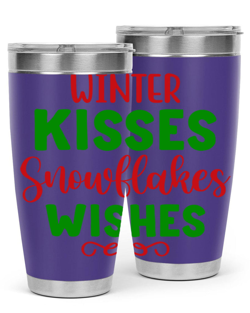 Winter Kisses Snowflakes Wishes 523#- winter- Tumbler