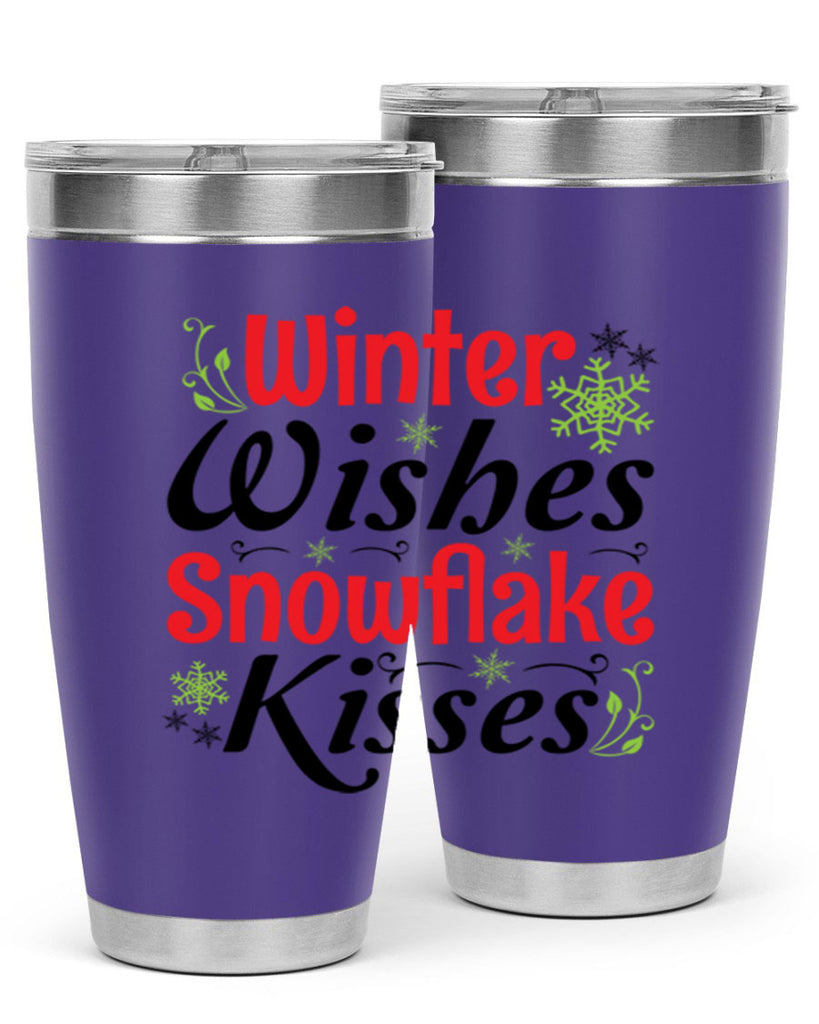 Winter Wishes Snowflake Kisses 568#- winter- Tumbler