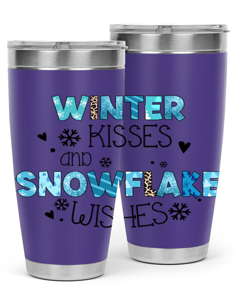 Winter kisses and snowflake wishes 571#- winter- Tumbler