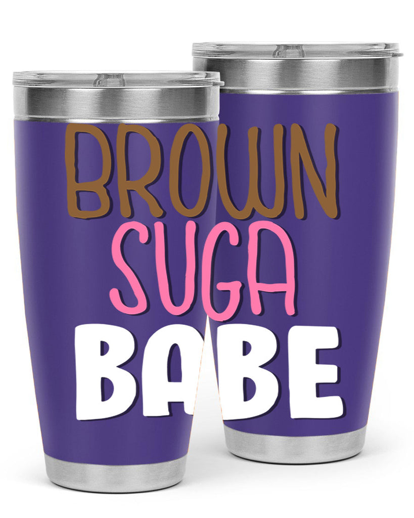 brown suga babe 190#- black words phrases- Cotton Tank