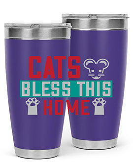 cats bless this home Style 36#- cat- Tumbler