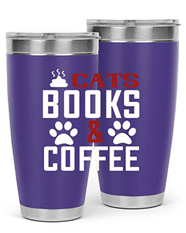 cats books and coffee Style 38#- cat- Tumbler