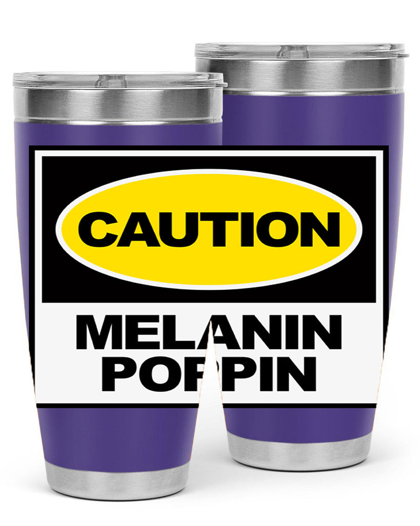caution melanin poppin 188#- black words phrases- Cotton Tank