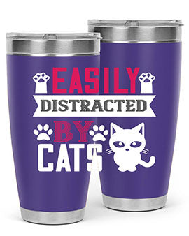 easily distracted by cats Style 47#- cat- Tumbler