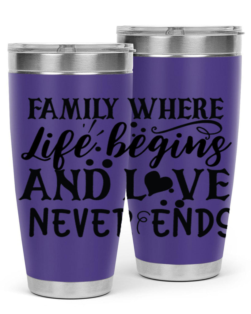 family where life begins and love never ends 33#- family- Tumbler