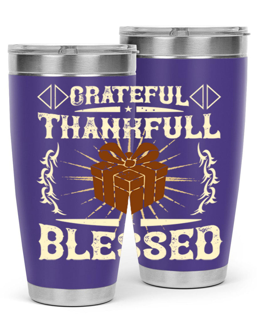 grateful thankfull blessed 40#- thanksgiving- Tumbler