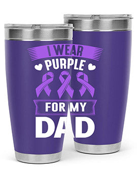 i wear purple for dad 170#- alzheimers- Tumbler