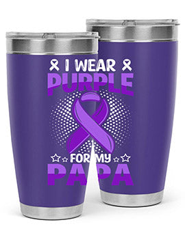 i wear purple for papa 175#- alzheimers- Tumbler