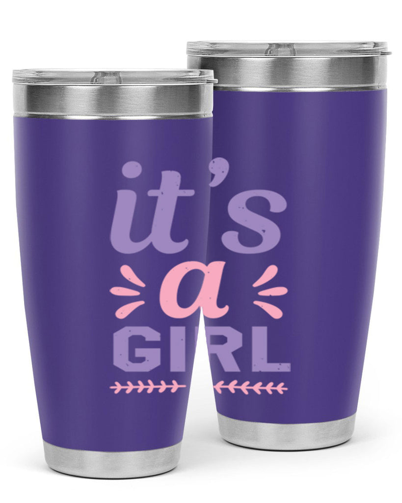 its a girl Style 32#- baby shower- tumbler