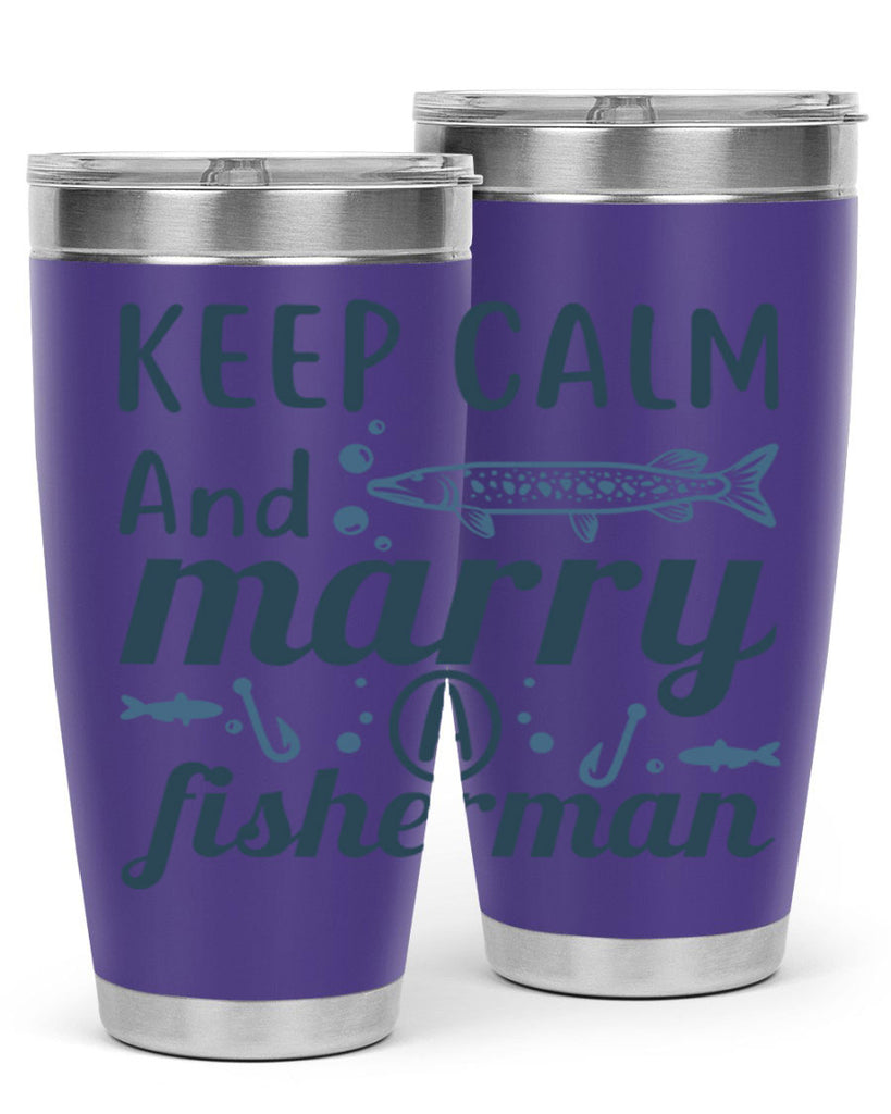 keep calm and merry 66#- fishing- Tumbler