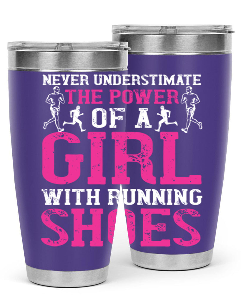 never understimate the power of a girl with running shoes 29#- running- Tumbler