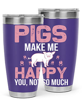 pigs make me happy Style 35#- pig- Tumbler