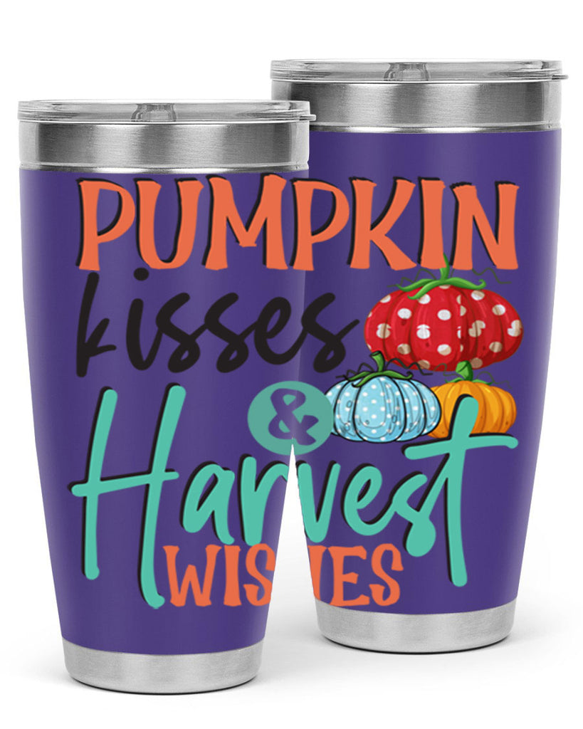 pumpkin kisses harvest wishes 526#- fall- Tumbler