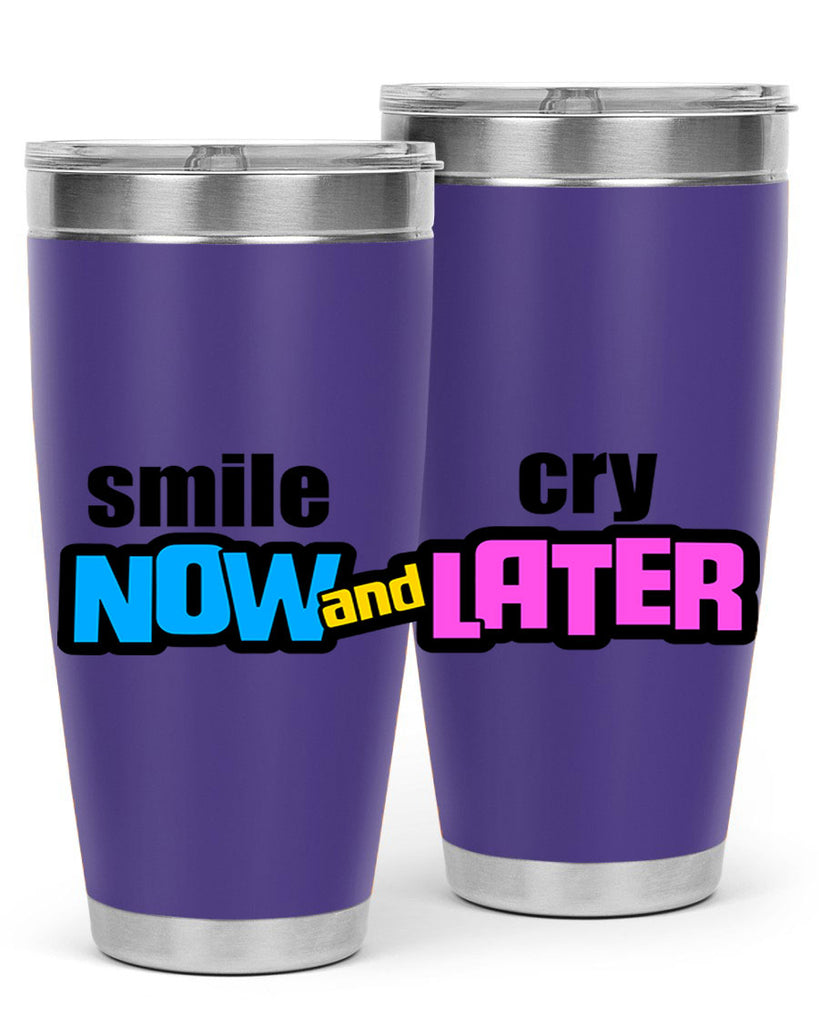 smile now and cry later 31#- black words phrases- Cotton Tank