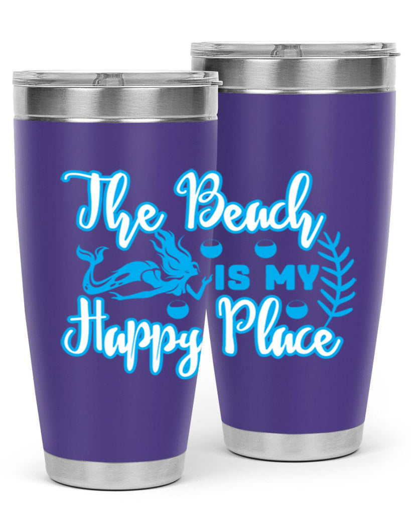 the beach is my happy place 627#- mermaid- Tumbler