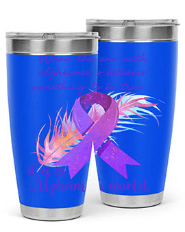 AlzheimerS Awareness Purple Ribbon 17#- alzheimers- Tumbler