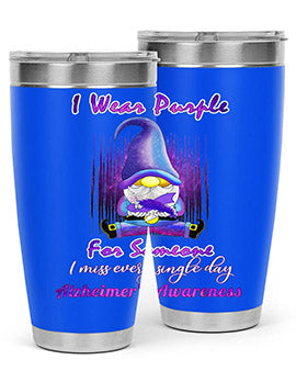 Alzheimers Awareness Products I Wear Purple Ribbon Gnome 22#- alzheimers- Tumbler