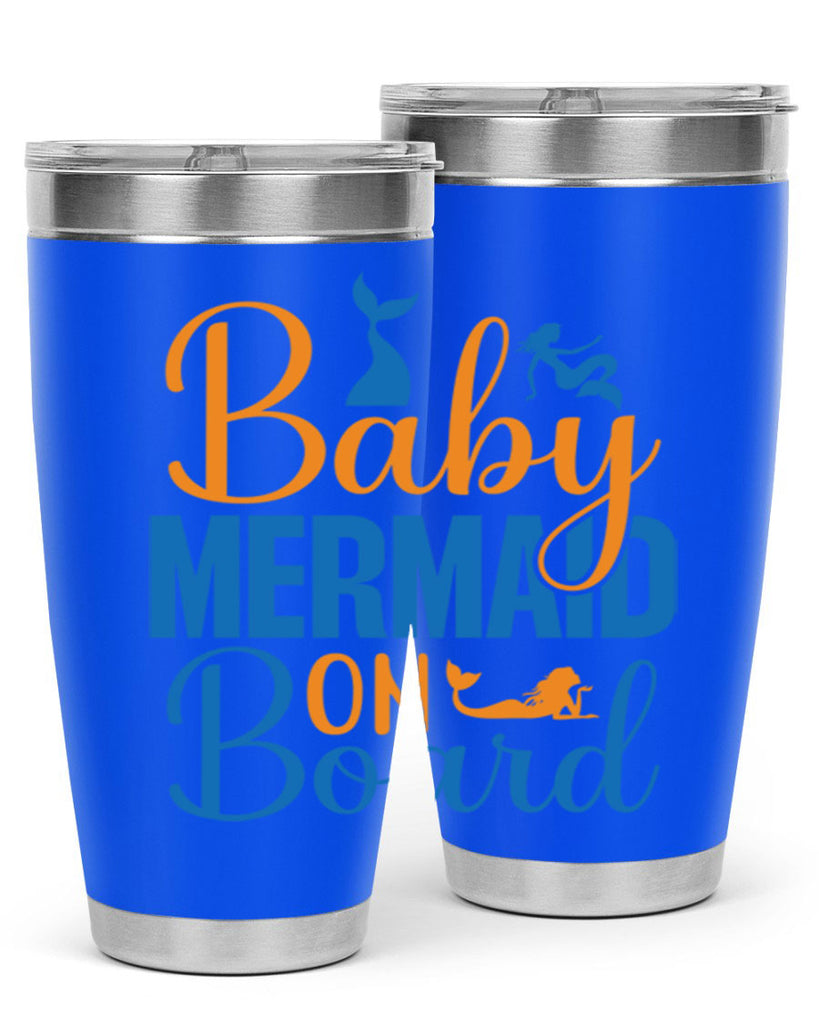 Baby Mermaid on Board 28#- mermaid- Tumbler