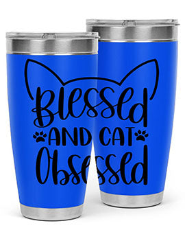 Blessed And Cat Obsessed Style 79#- cat- Tumbler